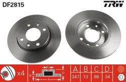DISC FRANA TRW DF2815 - Compatibil cu CITROEN, PEUGEOT