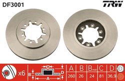 DISC FRANA TRW DF3001 - Compatibil cu NISSAN