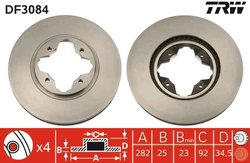DISC FRANA TRW DF3084 - Compatibil cu HONDA