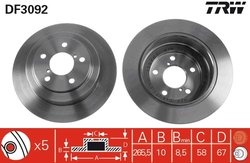 DISC FRANA TRW DF3092 - Compatibil cu SUBARU