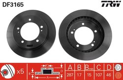 DISC FRANA TRW DF3165 - Compatibil cu GEO, SUZUKI