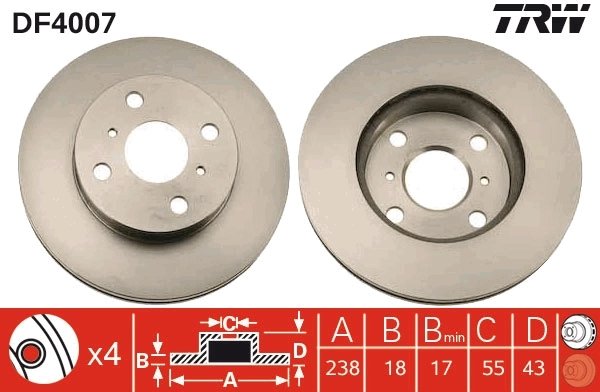 Disc frana TRW DF4007