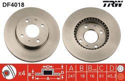 DISC FRANA TRW DF4018 - Compatibil cu NISSAN