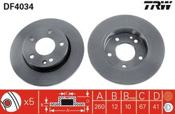 DISC FRANA TRW DF4034 - Compatibil cu MERCEDES-BENZ