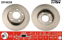 DISC FRANA TRW DF4039 - Compatibil cu AUDI