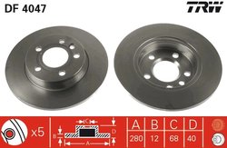 DISC FRANA TRW DF4047 - Compatibil cu VW