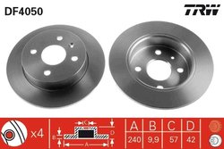 DISC FRANA TRW DF4050 - Compatibil cu CHEVROLET, HOLDEN, OPEL, VAUXHALL