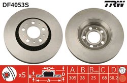 DISC FRANA TRW DF4053S - Compatibil cu VOLVO