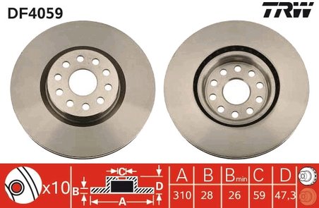 Disc frana TRW DF4059