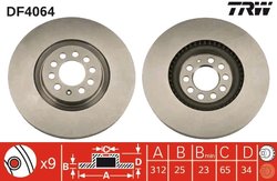 Disc frana TRW DF4064