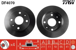 DISC FRANA TRW DF4070 - Compatibil cu DAIHATSU, PERODUA