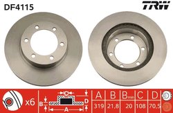DISC FRANA TRW DF4115 - Compatibil cu TOYOTA