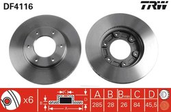 DISC FRANA TRW DF4116 - Compatibil cu JINBEI, TOYOTA