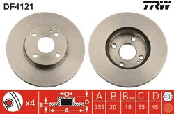 DISC FRANA TRW DF4121 - Compatibil cu MAZDA