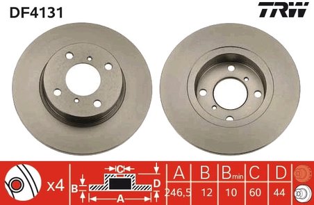 DISC FRANA TRW DF4131 - Compatibil cu OPEL, SUZUKI, VAUXHALL