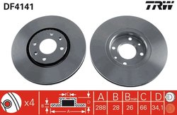 DISC FRANA TRW DF4141 - Compatibil cu CITROEN