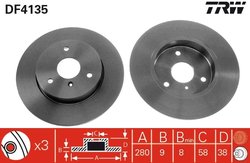 DISC FRANA TRW DF4135 - Compatibil cu SMART