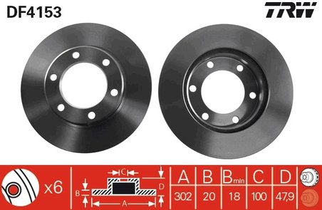 DISC FRANA TRW DF4153 - Compatibil cu TOYOTA