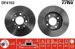 DISC FRANA TRW DF4152 - Compatibil cu EVERUS, HONDA, HONDA (GAC)