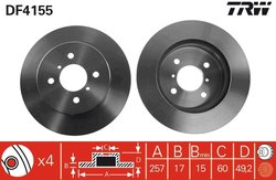 DISC FRANA TRW DF4155 - Compatibil cu SUZUKI