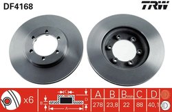 DISC FRANA TRW DF4168 - Compatibil cu DAEWOO, SSANGYONG