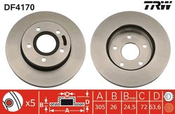 DISC FRANA TRW DF4170 - Compatibil cu JEEP, JEEP (BJC)