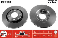 DISC FRANA TRW DF4184 - Compatibil cu CITROEN, CITROEN (DF-PSA), DS, FENGSHEN, OPEL, PEUGEOT, PEUGEOT (DF-PSA), VAUXHALL