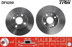 DISC FRANA TRW DF4200 - Compatibil cu HOLDEN, OPEL, VAUXHALL
