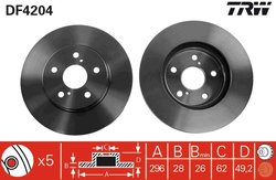 DISC FRANA TRW DF4204 - Compatibil cu LEXUS, TOYOTA, TOYOTA (GAC)