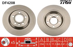 DISC FRANA TRW DF4208 - Compatibil cu FORD, SEAT, VW