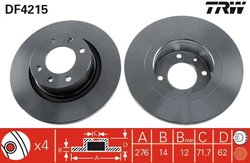 DISC FRANA TRW DF4215 - Compatibil cu CITROEN