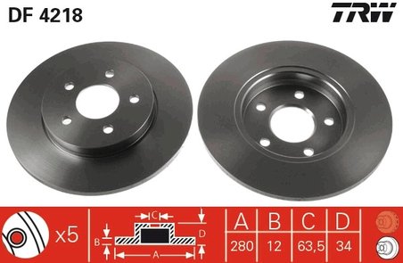 DISC FRANA TRW DF4218 - Compatibil cu FORD, FORD (CHANGAN), FORD AUSTRALIA, JAGUAR