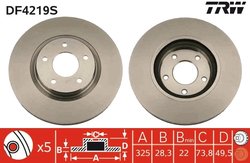 DISC FRANA TRW DF4219S - Compatibil cu DAIMLER, JAGUAR