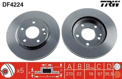 DISC FRANA TRW DF4224 - Compatibil cu MERCEDES-BENZ