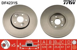 DISC FRANA TRW DF4231S - Compatibil cu RENAULT