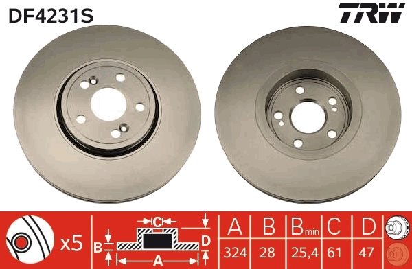 DISC FRANA TRW DF4231S - Compatibil cu RENAULT