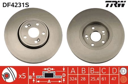 DISC FRANA TRW DF4231S - Compatibil cu RENAULT