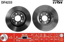 DISC FRANA TRW DF4233 - Compatibil cu VOLVO