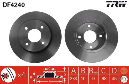DISC FRANA TRW DF4240 - Compatibil cu NISSAN