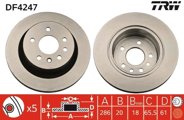 DISC FRANA TRW DF4247 - Compatibil cu OPEL, VAUXHALL