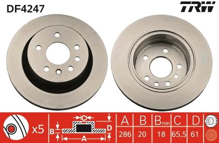 DISC FRANA TRW DF4247 - Compatibil cu OPEL, VAUXHALL