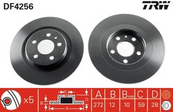 DISC FRANA TRW DF4256 - Compatibil cu CITROEN, FIAT, LANCIA, PEUGEOT