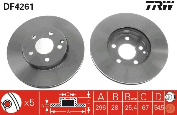 DISC FRANA TRW DF4261 - Compatibil cu MERCEDES-BENZ, MERCEDES-BENZ (BBDC)