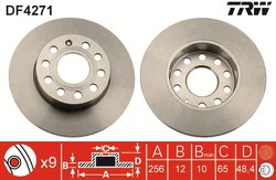 DISC FRANA TRW DF4271 - Compatibil cu AUDI, SEAT, SKODA, SKODA (SVW), VW, VW (FAW)