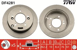 DISC FRANA TRW DF4281 - Compatibil cu HYUNDAI, HYUNDAI (BEIJING), KIA, KIA (DYK)