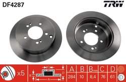 DISC FRANA TRW DF4287 - Compatibil cu HAWTAI, HYUNDAI, HYUNDAI (BEIJING), HYUNDAI (HUATAI), KIA, KIA (DYK)