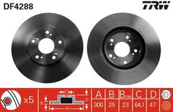 DISC FRANA TRW DF4288 - Compatibil cu HONDA, HONDA (DONGFENG)