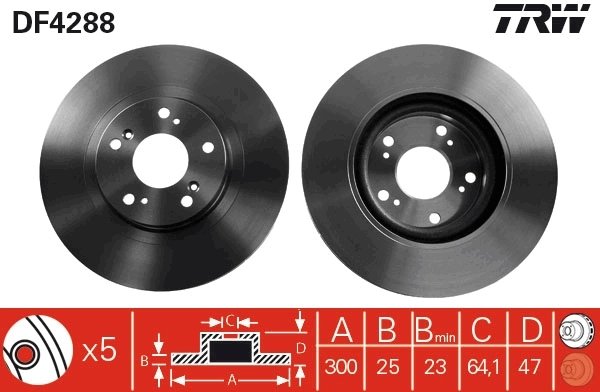 DISC FRANA TRW DF4288 - Compatibil cu HONDA, HONDA (DONGFENG)