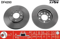 DISC FRANA TRW DF4293 - Compatibil cu CADILLAC, CHEVROLET, FIAT, HOLDEN, OPEL, SAAB, VAUXHALL