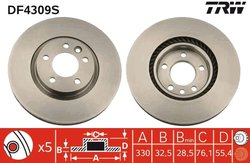 DISC FRANA TRW DF4309S - Compatibil cu VW